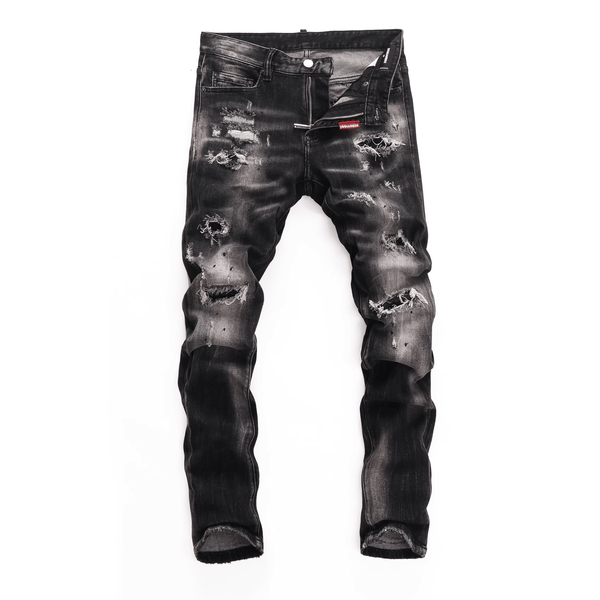 Black Grey Ripped Jeans