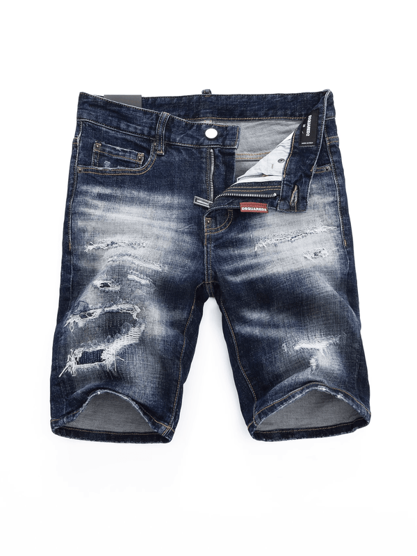 Blue White Washed Ripped Jeans
