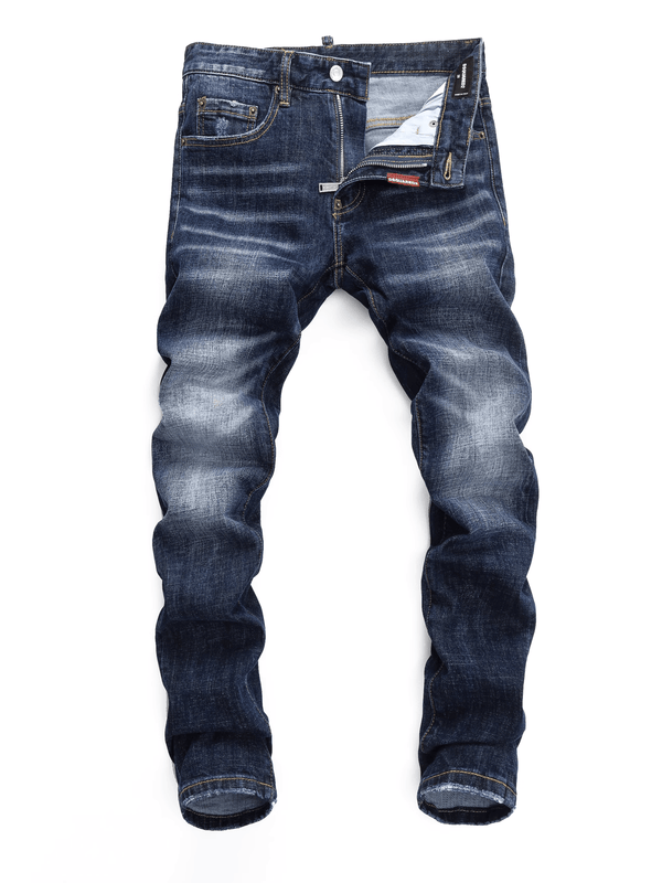 Dark Blue Washed Classic Jeans