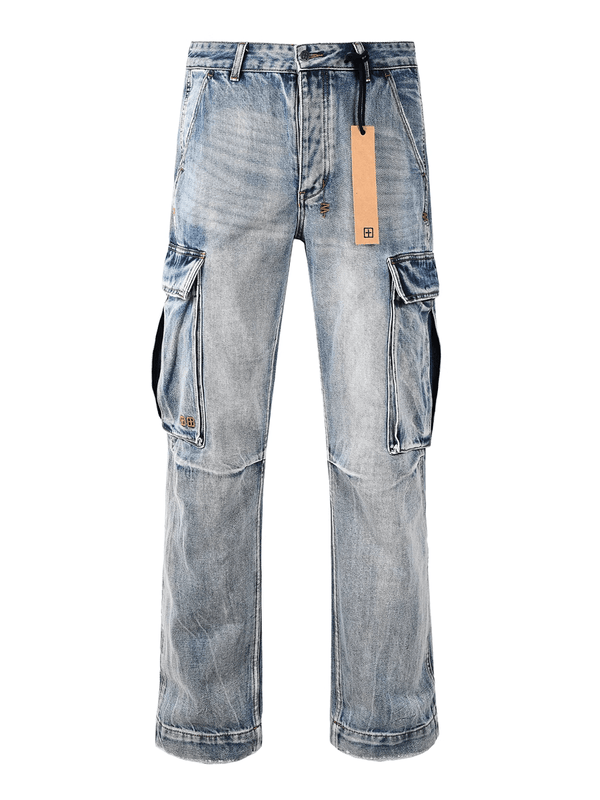Blue Large Pocket Classic Jeans