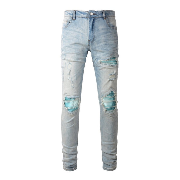 Light Blue Patch Blue Jeans