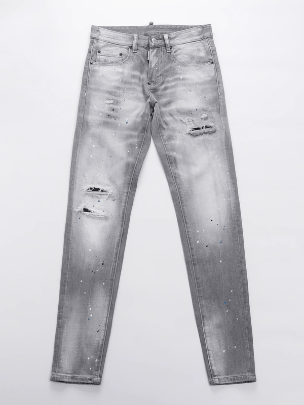 Smoky Gray Paint Washed Jeans