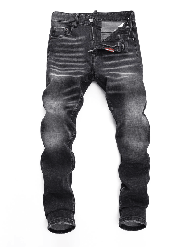 Smoky Gray Washed Ripped Jeans