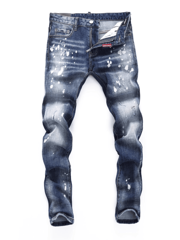 Denim White Ripped Patch Jeans