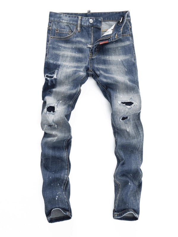 Unique Washed Ripped Jeans