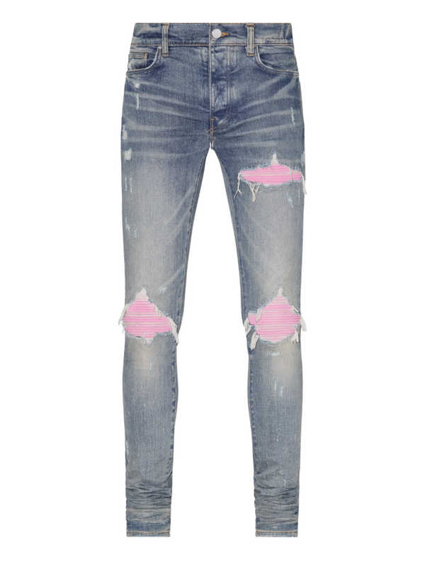 Denim Pink Patch Jeans