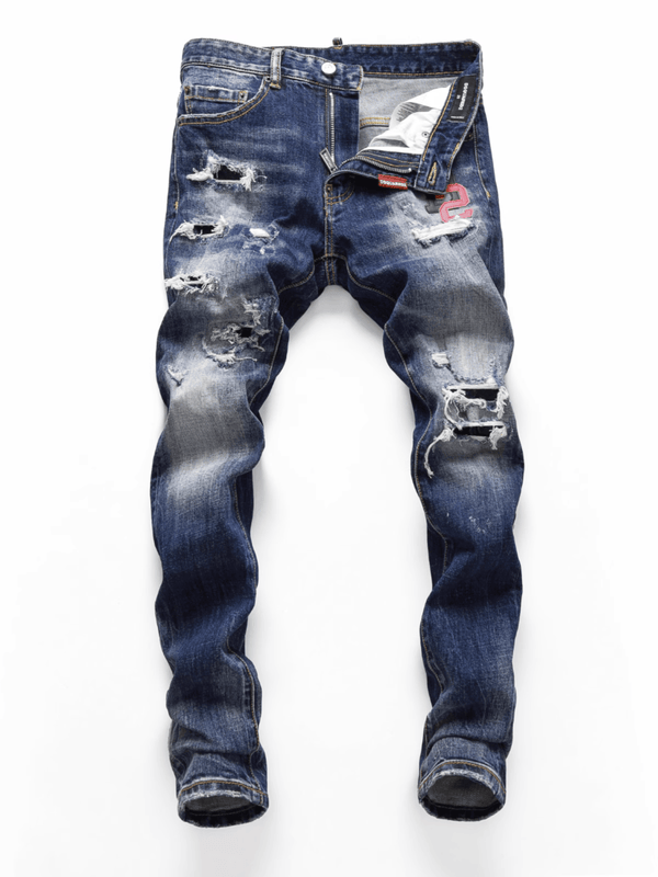 White Ripped Patch Jeans