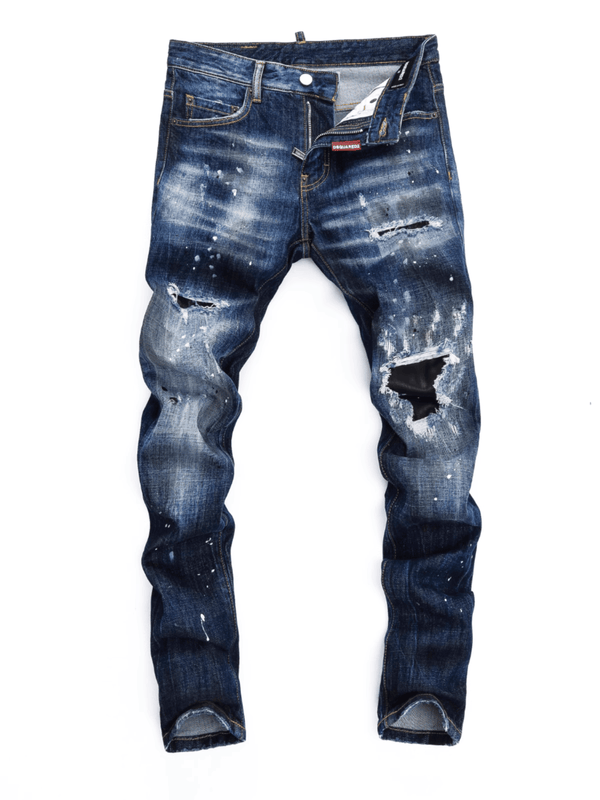 Dark Blue Patch Jeans
