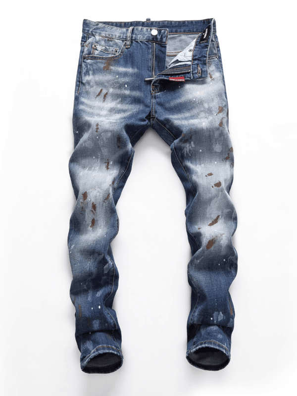 Washed Denim Ripped Jeans